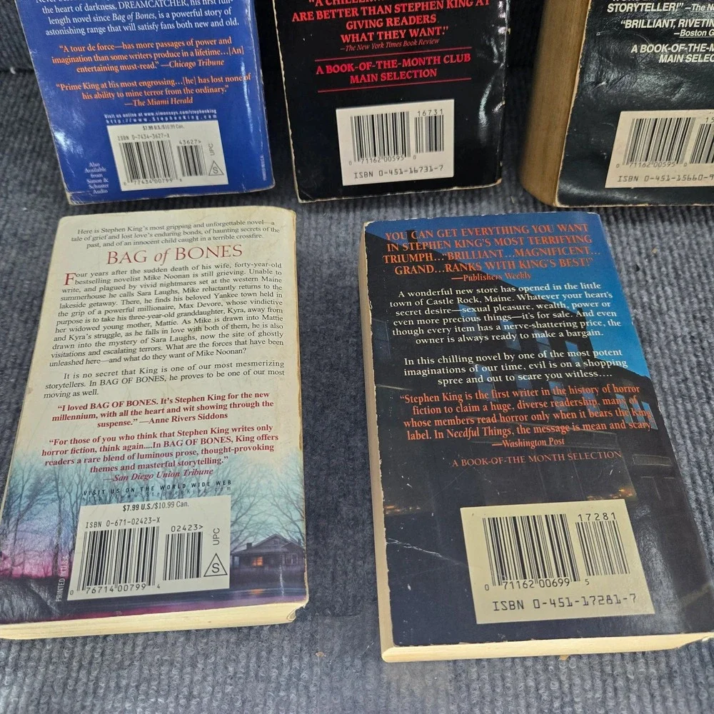 Stephen King‎ Mixed Novels Lot 5 Books Dreamcatcher Dark Half Tommyknockers